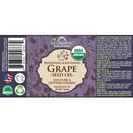 US Organic Grape Seed Oil, USDA Certified Organic, 100% Pure & Natural, Cold Pressed Virgin, Unrefined, in Amber Glass Bottle w/Glass Eye dropper for Easy Application (4 oz (115 ml)) US Organic Grape Seed Oil, USDA Certified Organic, 100% Pure & Natural, Cold Pressed Virgin, Unrefined, in Amber Glass Bottle w/Glass Eye dropper for Easy Application (4 oz (115 ml))