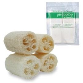 pisdoplop 4 Natural Loofah Exfoliating Body Sponge Scrubber for Skin Care in Bath Spa Shower Pack of 4 pisdoplop 4 Natural Loofah Exfoliating Body Sponge Scrubber for Skin Care in Bath Spa Shower Pack of 4