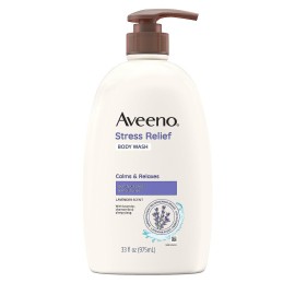 Aveeno Stress Relief Body Wash with Nourishing Oat & Lavender Scent for Sensitive Skin, Gently Cleanses & Helps You Feel Calm & Relaxed in the Shower, Soap-Free, 33 fl. oz Aveeno Stress Relief Body Wash with Nourishing Oat & Lavender Scent for Sensitive Skin, Gently Cleanses & Helps You Feel Calm & Relaxed in the Shower, Soap-Free, 33 fl. oz