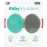 S&T INC. Exfoliating and Massaging Cradle Cap Bath Brushes for Baby, Silicone - 2 Inch x 2.5 Inch, Grey and Teal, 2 Pack