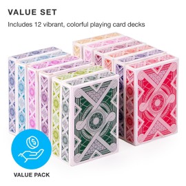 Brybelly Nertz Card Game 12 Decks of Standard 3.5 x 2.5 Wide Poker Cards - Playing Cards 12 Pack for Dutch Blitz Card Game with 12 Unique Colors Brybelly Nertz Card Game 12 Decks of Standard 3.5 x 2.5 Wide Poker Cards - Playing Cards 12 Pack for Dutch Blitz Card Game with 12 Unique Colors