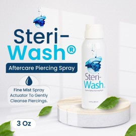 Steri-Wash Aftercare Piercing Spray 3 oz Steri-Wash Aftercare Piercing Spray 3 oz
