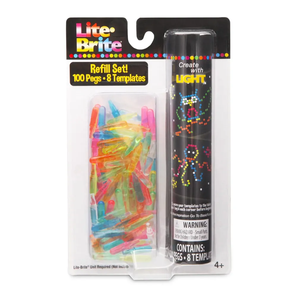 Lite-Brite Peg and Template Refill Pack, Light Up Drawing Board Accessories, LED Pegs with Colors, Toys for Creative Play, Light Toys for Kids Aged 4 + Lite-Brite Peg and Template Refill Pack, Light Up Drawing Board Accessories, LED Pegs with Colors, Toys for Creative Play, Light Toys for Kids Aged 4 +