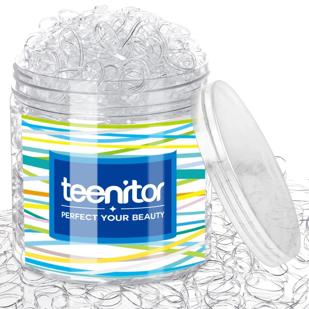 Teenitor Clear Elastic Hair Bands, 2000pcs Mini Hair Rubber Bands, Hair Ties, Soft Hair Elastics Ties, 2mm in Width and 30mm in Length Teenitor Clear Elastic Hair Bands, 2000pcs Mini Hair Rubber Bands, Hair Ties, Soft Hair Elastics Ties, 2mm in Width and 30mm in Length
