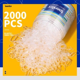 Teenitor Clear Elastic Hair Bands, 2000pcs Mini Hair Rubber Bands, Hair Ties, Soft Hair Elastics Ties, 2mm in Width and 30mm in Length Teenitor Clear Elastic Hair Bands, 2000pcs Mini Hair Rubber Bands, Hair Ties, Soft Hair Elastics Ties, 2mm in Width and 30mm in Length