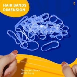 Teenitor Clear Elastic Hair Bands, 2000pcs Mini Hair Rubber Bands, Hair Ties, Soft Hair Elastics Ties, 2mm in Width and 30mm in Length Teenitor Clear Elastic Hair Bands, 2000pcs Mini Hair Rubber Bands, Hair Ties, Soft Hair Elastics Ties, 2mm in Width and 30mm in Length