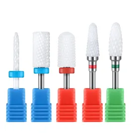 MELODYSUSIE Ceramic Nail Drill Bits Set, 3/32\'\' (2.35mm) Professional Acrylic Nail File Drill Bit for Manicure Pedicure Cuticle Gel Nail Polishing 5Pcs