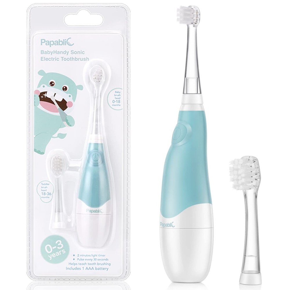Papablic BabyHandy 2-Stage Baby Sonic Electric Toothbrush for Babies and Toddlers Ages 0-3 Years Papablic BabyHandy 2-Stage Baby Sonic Electric Toothbrush for Babies and Toddlers Ages 0-3 Years