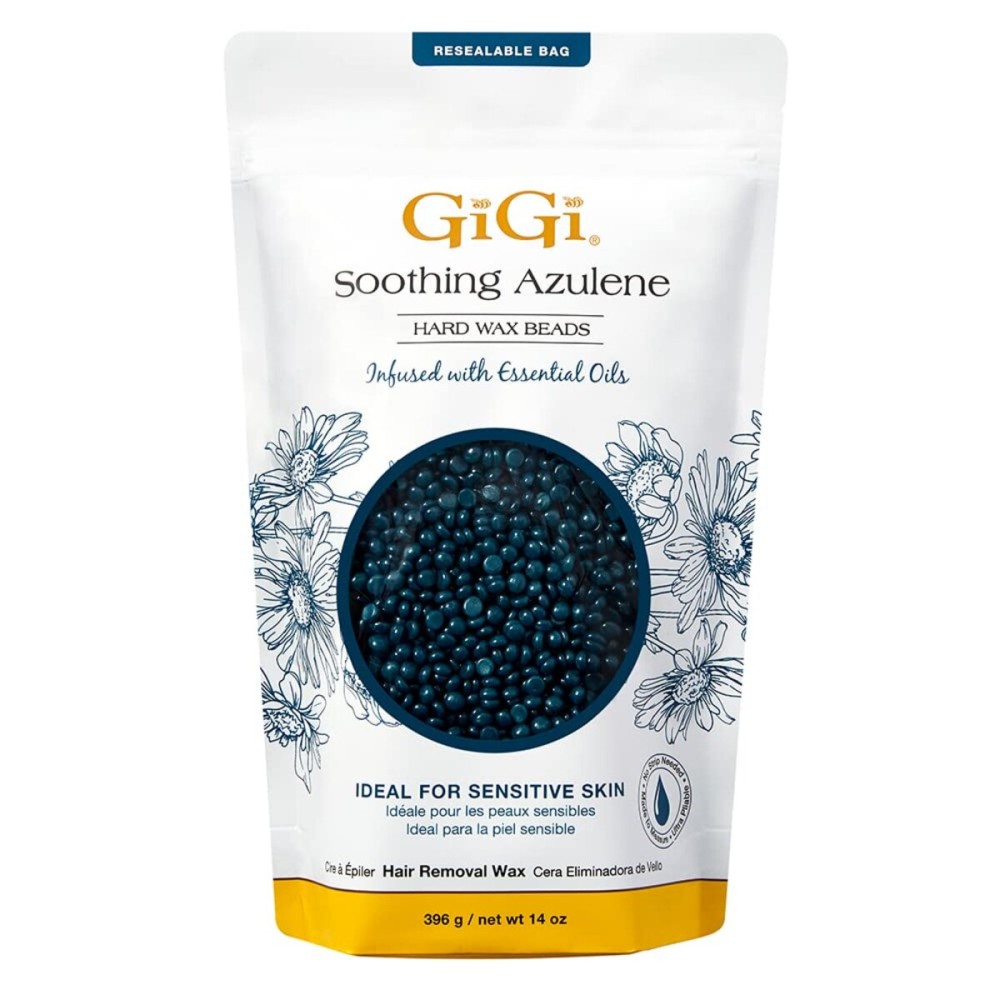 GiGi Hard Wax Beads, Soothing Azulene Hair Removal Wax for Sensitive Skin, 14 oz GiGi Hard Wax Beads, Soothing Azulene Hair Removal Wax for Sensitive Skin, 14 oz
