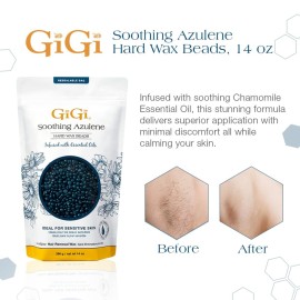 GiGi Hard Wax Beads, Soothing Azulene Hair Removal Wax for Sensitive Skin, 14 oz GiGi Hard Wax Beads, Soothing Azulene Hair Removal Wax for Sensitive Skin, 14 oz