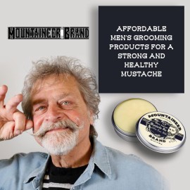 Mountaineer Brand Unscented Natural Mustache Wax | Strong and Extra Firm Hold | Made in West Virginia | Smooths, Conditons, Styles | Organic Moustache Balm | 2oz