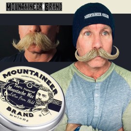 Mountaineer Brand Unscented Natural Mustache Wax | Strong and Extra Firm Hold | Made in West Virginia | Smooths, Conditons, Styles | Organic Moustache Balm | 2oz