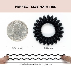 Kitsch Spiral Hair Ties for Women - Creaseless and Dent-free Coil Hair Ties No Damage, Phone Cord Coils | Made of Flexible and Durable Plastic | Ideal for Daily Use - Brunette, 8pcs
