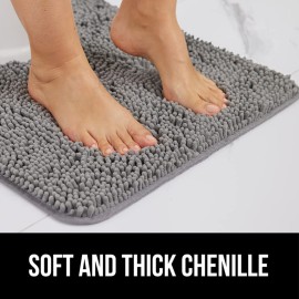 GORILLA GRIP Bath Rug Mat, Thick Soft Absorbent Chenille, Quick Dry Microfiber Mats, Rubber Backing Machine Washable Shower Floor Rugs, Bathmat Runner, Bathroom Home Decor Accessories, 24x17, Grey GORILLA GRIP Bath Rug Mat, Thick Soft Absorbent Chenille, Quick Dry Microfiber Mats, Rubber Backing Machine Washable Shower Floor Rugs, Bathmat Runner, Bathroom Home Decor Accessories, 24x17, Grey
