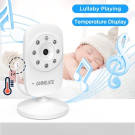 ANMEATE Video Baby Monitor with Digital Camera, Digital 2.4Ghz Wireless Video Monitor with Temperature Monitor, 960ft Transmission Range, 2-Way Talk, Night Vision, High Capacity Battery1 Camera