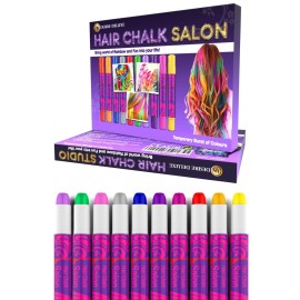 Desire Deluxe Hair Chalk for Girls Makeup Kit of 10 Temporary Colour Pens Gifts, Great Toy for Kids Age 5 6 7 8 9 10 11 12 13 Years Old, Blue,Green,Grey,Pink,Purple Desire Deluxe Hair Chalk for Girls Makeup Kit of 10 Temporary Colour Pens Gifts, Great Toy for Kids Age 5 6 7 8 9 10 11 12 13 Years Old, Blue,Green,Grey,Pink,Purple