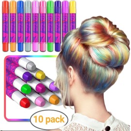 Desire Deluxe Hair Chalk for Girls Makeup Kit of 10 Temporary Colour Pens Gifts, Great Toy for Kids Age 5 6 7 8 9 10 11 12 13 Years Old, Blue,Green,Grey,Pink,Purple Desire Deluxe Hair Chalk for Girls Makeup Kit of 10 Temporary Colour Pens Gifts, Great Toy for Kids Age 5 6 7 8 9 10 11 12 13 Years Old, Blue,Green,Grey,Pink,Purple