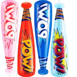 Bedwina Pow Inflatable Baseball Bat - (Pack of 12) 20 Inch Inflatable Toy Bat, Carnival Prizes, Baseball Party Favors Goodie Bag Stuffers, Decorations Party Prizes for Kids