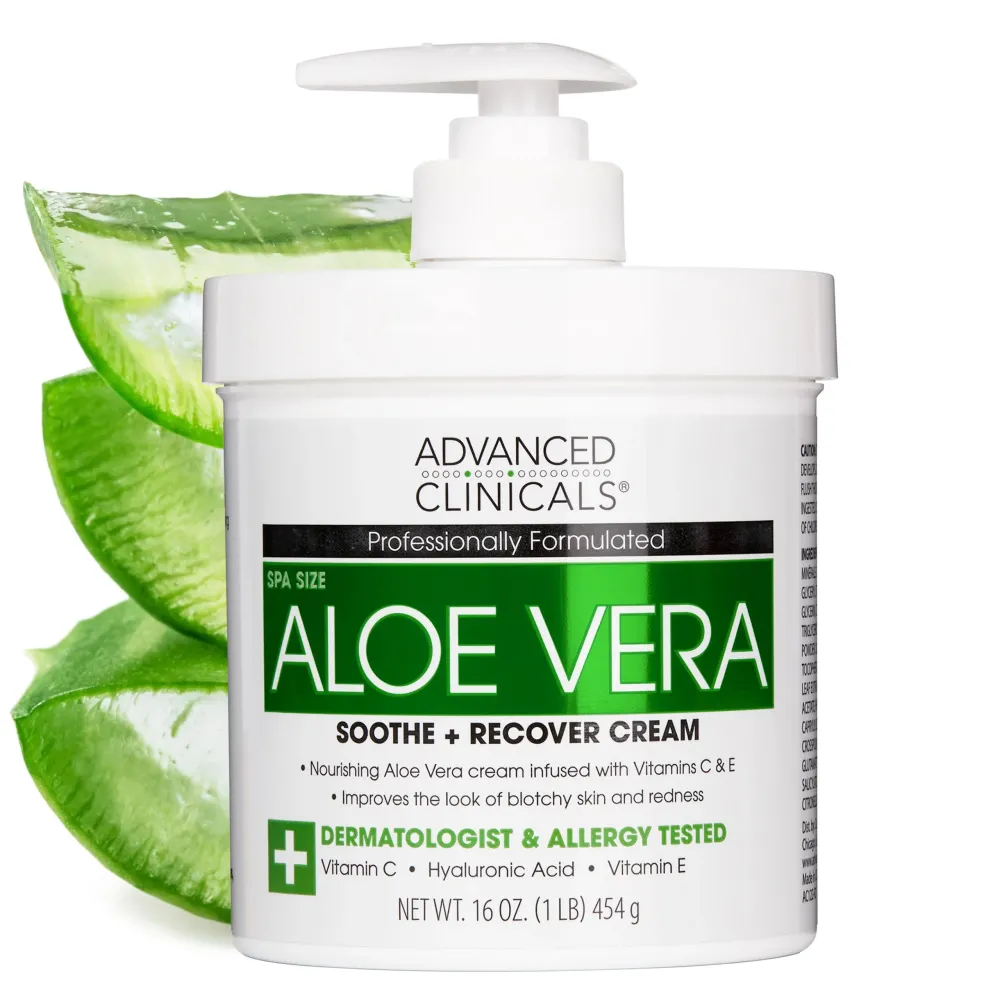 Advanced Clinicals Aloe Vera Lotion Skin Care Relief Cream | Vitamin E Infused Hyaluronic Acid Moisturizer & Vitamin C Body Lotion For Women & Men Helps Improve Look Of Extremely Dry Skin, 16 Ounce Advanced Clinicals Aloe Vera Lotion Skin Care Relief Cream | Vitamin E Infused Hyaluronic Acid Moisturizer & Vitamin C Body Lotion For Women & Men Helps Improve Look Of Extremely Dry Skin, 16 Ounce