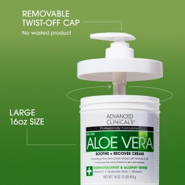 Advanced Clinicals Aloe Vera Lotion Skin Care Relief Cream | Vitamin E Infused Hyaluronic Acid Moisturizer & Vitamin C Body Lotion For Women & Men Helps Improve Look Of Extremely Dry Skin, 16 Ounce Advanced Clinicals Aloe Vera Lotion Skin Care Relief Cream | Vitamin E Infused Hyaluronic Acid Moisturizer & Vitamin C Body Lotion For Women & Men Helps Improve Look Of Extremely Dry Skin, 16 Ounce