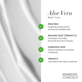 Advanced Clinicals Aloe Vera Lotion Skin Care Relief Cream | Vitamin E Infused Hyaluronic Acid Moisturizer & Vitamin C Body Lotion For Women & Men Helps Improve Look Of Extremely Dry Skin, 16 Ounce Advanced Clinicals Aloe Vera Lotion Skin Care Relief Cream | Vitamin E Infused Hyaluronic Acid Moisturizer & Vitamin C Body Lotion For Women & Men Helps Improve Look Of Extremely Dry Skin, 16 Ounce