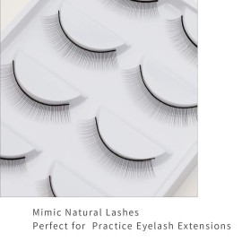 30 Pairs Practice Lashes for Lash Extensions Training Eyelash Extension Supplies Practice Strips Thin Band 8mm Mimic Natural Eyelash for Mannequin Head Tech Must Haves by EMEDA