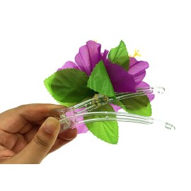 ALIMITOPIA Hawaiian Flower Hair Clip, 8pcs, Medium Size, Fabric Artificial Tropical Flower Hairpin Barrette, Hair Accessories for Luau Beach Party, Unisex