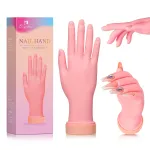 Buqikma Nail Practice Hand for Acrylic Nails, Mannequin Hand for Nails Practice, Flexible Bendable Fake Hand Manicure Nail Practice Hand 1Pcs