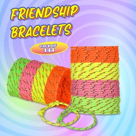 Bedwina Friendship Bracelets for Kids - (Pack of 144) Neon Adjustable Woven Rope Friendship Bracelets Bulk for Girls and Boys - Classroom Prizes for Kids Birthday Party Favors & Goodie Bag Stuffers Bedwina Friendship Bracelets for Kids - (Pack of 144) Neon Adjustable Woven Rope Friendship Bracelets Bulk for Girls and Boys - Classroom Prizes for Kids Birthday Party Favors & Goodie Bag Stuffers