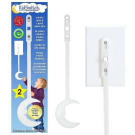 Kidswitch Kids Light Switch Extender (2 Pack) - Glow in The Dark Toddler Switch - Quick Install, Easy Grab Extension, Award Winning