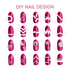 TailaiMei 1768 Pieces 60 Designs French Manicure Nail Stickers, Nail Art Tips Guides for DIY Decoration Stencil Tools (36 Sheets) TailaiMei 1768 Pieces 60 Designs French Manicure Nail Stickers, Nail Art Tips Guides for DIY Decoration Stencil Tools (36 Sheets)