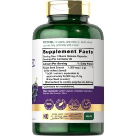 Carlyle Grape Seed Extract 24,000 mg Equivalent 240 Capsules | Maximum Strength Standardized Extract | Non-GMO, Gluten Free
