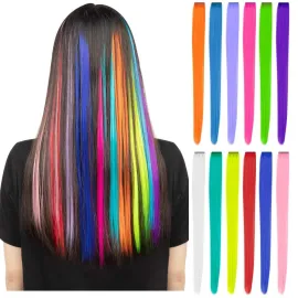 YaFex 12 Pcs Clip in Hair Extensions, 22 Inch Colored Hair Extensions Party Highlights Long Straight Synthetic Hairpieces for Women Kids Girls (Rainbow) YaFex 12 Pcs Clip in Hair Extensions, 22 Inch Colored Hair Extensions Party Highlights Long Straight Synthetic Hairpieces for Women Kids Girls (Rainbow)