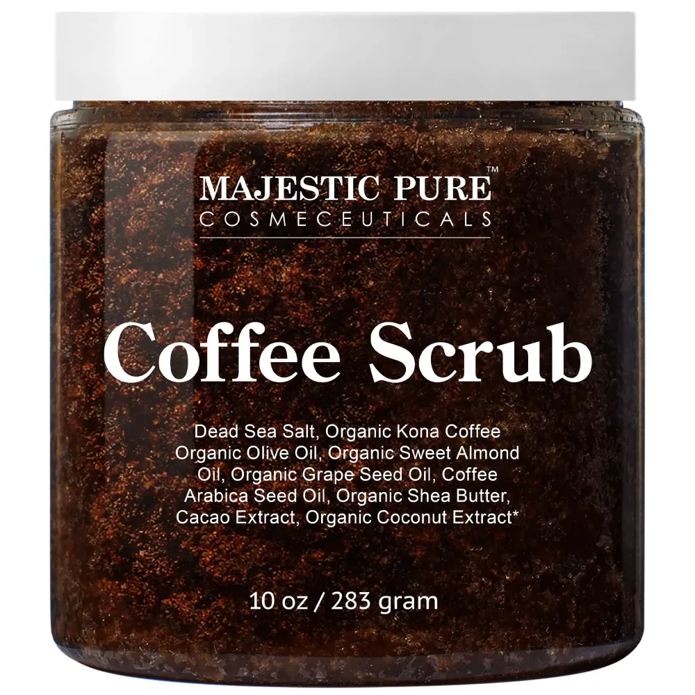 MAJESTIC PURE Arabica Coffee Scrub - All Natural Exfoliating Body Scrub for Skin Care, Stretch Marks, Acne & Cellulite, Reduce the Look of Spider Veins, Eczema, Age Spots & Varicose Veins - 10 Ounces MAJESTIC PURE Arabica Coffee Scrub - All Natural Exfoliating Body Scrub for Skin Care, Stretch Marks, Acne & Cellulite, Reduce the Look of Spider Veins, Eczema, Age Spots & Varicose Veins - 10 Ounces