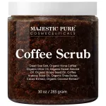 MAJESTIC PURE Arabica Coffee Scrub - All Natural Exfoliating Body Scrub for Skin Care, Stretch Marks, Acne & Cellulite, Reduce the Look of Spider Veins, Eczema, Age Spots & Varicose Veins - 10 Ounces