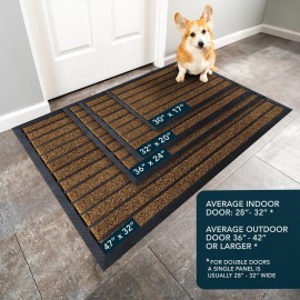 ubdyo Extra Durable Door Mat - Dirt Trapping Outdoor Welcome Mats - Non-Slip Outdoor Indoor Entrance - Low Profile Front Doormat (30 x 17, Bright Brown) ubdyo Extra Durable Door Mat - Dirt Trapping Outdoor Welcome Mats - Non-Slip Outdoor Indoor Entrance - Low Profile Front Doormat (30 x 17, Bright Brown)