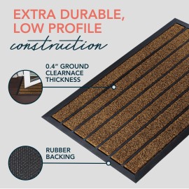 ubdyo Extra Durable Door Mat - Dirt Trapping Outdoor Welcome Mats - Non-Slip Outdoor Indoor Entrance - Low Profile Front Doormat (30 x 17, Bright Brown) ubdyo Extra Durable Door Mat - Dirt Trapping Outdoor Welcome Mats - Non-Slip Outdoor Indoor Entrance - Low Profile Front Doormat (30 x 17, Bright Brown)