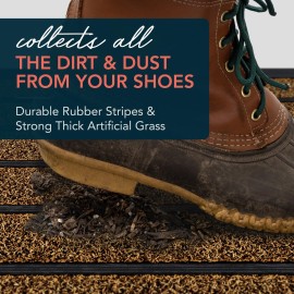 ubdyo Extra Durable Door Mat - Dirt Trapping Outdoor Welcome Mats - Non-Slip Outdoor Indoor Entrance - Low Profile Front Doormat (30 x 17, Bright Brown) ubdyo Extra Durable Door Mat - Dirt Trapping Outdoor Welcome Mats - Non-Slip Outdoor Indoor Entrance - Low Profile Front Doormat (30 x 17, Bright Brown)