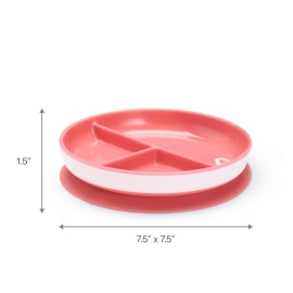 Munchkin Stay Put Suction Plates for Baby and Toddler, 3 Divided Sections , Pink/Purple Munchkin Stay Put Suction Plates for Baby and Toddler, 3 Divided Sections , Pink/Purple