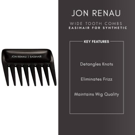 Jon Renau, Set of 2 Wide Tooth Combs by Jon Renau for Synthetic, Heat Friendly HD Fiber and Human Hair Jon Renau, Set of 2 Wide Tooth Combs by Jon Renau for Synthetic, Heat Friendly HD Fiber and Human Hair
