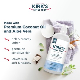 Kirk\'s 3-in-1 Head to Toe Nourishing Liquid Cleanser- for Men, Women & Children - Premium Coconut Oil & Aloe Vera- Non GMO & Vegan -Original Fresh Scent - 32 Fl Oz Kirk\'s 3-in-1 Head to Toe Nourishing Liquid Cleanser- for Men, Women & Children - Premium Coconut Oil & Aloe Vera- Non GMO & Vegan -Original Fresh Scent - 32 Fl Oz