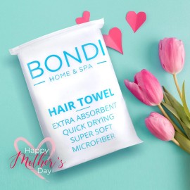 Bondi SPA Microfiber Hair Towel - Dries Hair 50% Faster - Anti-Frizz - Highly Absorbent & Super Soft - XL (42 x 22) - Rectangle