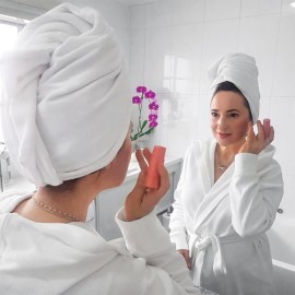 Bondi SPA Microfiber Hair Towel - Dries Hair 50% Faster - Anti-Frizz - Highly Absorbent & Super Soft - XL (42 x 22) - Rectangle