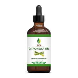 SVA Citronella Essential Oil - 4 Fl Oz - 100% Natural Citronella Oil - for Diffuser, Hair Care, Face, Skin Care, Aromatherapy, Scalp and Body Massage, Soap and Candle Making - with Dropper SVA Citronella Essential Oil - 4 Fl Oz - 100% Natural Citronella Oil - for Diffuser, Hair Care, Face, Skin Care, Aromatherapy, Scalp and Body Massage, Soap and Candle Making - with Dropper
