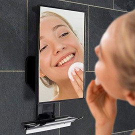 ToiletTree Products Fogless Shower Mirror - Anti-Fog Mirror - Adjustable Shaving Mirror with a Squeegee - Rust-Proof, Impact-Resistance Bathroom Shower Mirror - Tall ToiletTree Products Fogless Shower Mirror - Anti-Fog Mirror - Adjustable Shaving Mirror with a Squeegee - Rust-Proof, Impact-Resistance Bathroom Shower Mirror - Tall