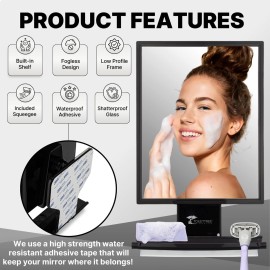 ToiletTree Products Fogless Shower Mirror - Anti-Fog Mirror - Adjustable Shaving Mirror with a Squeegee - Rust-Proof, Impact-Resistance Bathroom Shower Mirror - Tall ToiletTree Products Fogless Shower Mirror - Anti-Fog Mirror - Adjustable Shaving Mirror with a Squeegee - Rust-Proof, Impact-Resistance Bathroom Shower Mirror - Tall