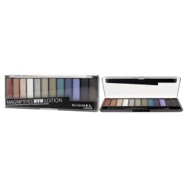 Rimmel London Magnif\'Eyes Eyeshadow Palette, 12 Shades, Blendable Formula, Versatile, 006, Wow, 0.5oz