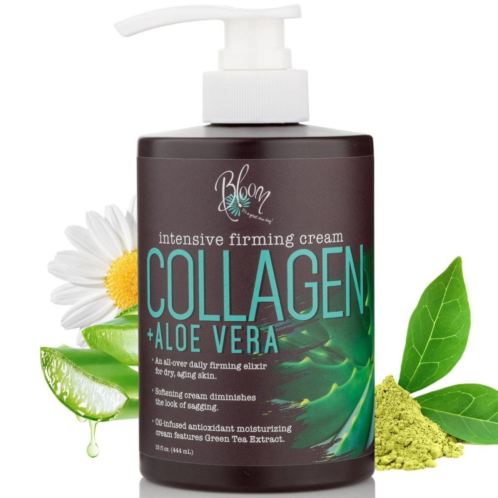 BLOOM IT\'S A GREAT SKIN DAY! Collagen Cream + Aloe Vera Moisturizer Body Lotion & Face Cream | Dry Skin Rescue | Skin Tightening Cream | Skin Firming + Tightening Lotion, 15 Oz BLOOM IT\'S A GREAT SKIN DAY! Collagen Cream + Aloe Vera Moisturizer Body Lotion & Face Cream | Dry Skin Rescue | Skin Tightening Cream | Skin Firming + Tightening Lotion, 15 Oz