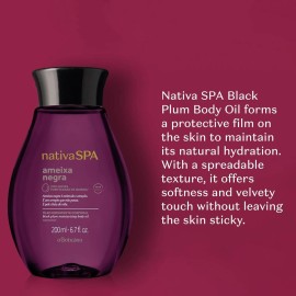 Nativa SPA by O Boticrio, Black Plum Body Oil, Scented Moisturizer, Enriched with Purified Quinoa Drops to Boost Hydration, 6.8 Ounce