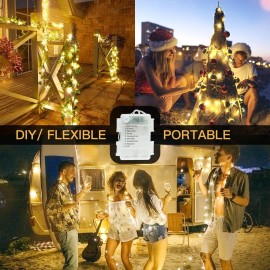 suddus 33ft 100 LED Outdoor String Lights, Warm White Fairy Lights Battery Operated with Remote, Led Twinkle Lights for Bedroom, Dorm, Backyard, Wedding, Tree, Mason Jar, Wall, Christmas suddus 33ft 100 LED Outdoor String Lights, Warm White Fairy Lights Battery Operated with Remote, Led Twinkle Lights for Bedroom, Dorm, Backyard, Wedding, Tree, Mason Jar, Wall, Christmas